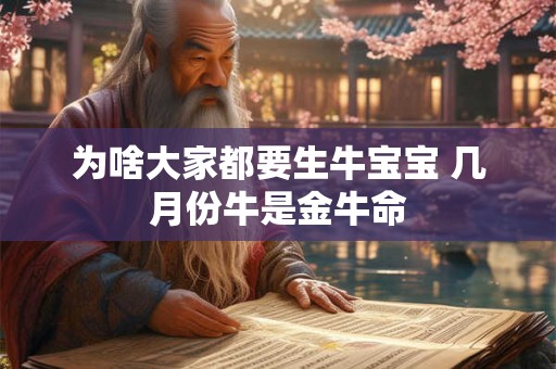 为啥大家都要生牛宝宝 几月份牛是金牛命