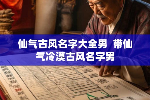 仙气古风名字大全男 带仙气冷漠古风名字男 仙气古风名字大全男 带仙气冷漠古风名字男