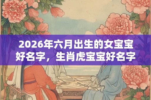 2026年六月出生的女宝宝好名字，生肖虎宝宝好名字