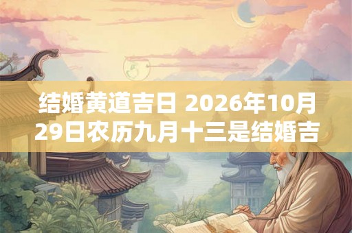 结婚黄道吉日 2026年10月29日农历九月十三是结婚吉日吗