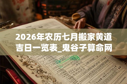 2026年农历七月搬家黄道吉日一览表_鬼谷子算命网