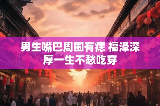 男生嘴巴周围有痣 福泽深厚一生不愁吃穿 男生嘴巴周围有痣 福泽深厚一生不愁吃穿