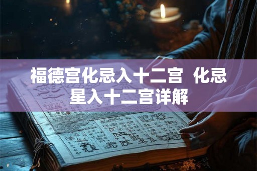 福德宫化忌入十二宫  化忌星入十二宫详解