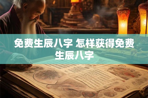 免费生辰八字 怎样获得免费生辰八字