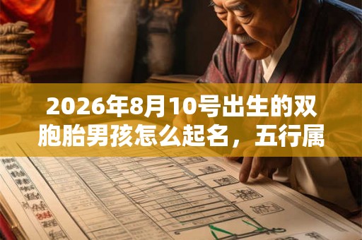 2026年8月10号出生的双胞胎男孩怎么起名，五行属什么