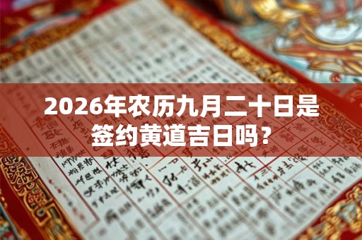 2026年农历九月二十日是签约黄道吉日吗？