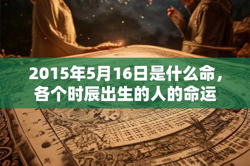 2015年5月16日是什么命，各个时辰出生的人的命运