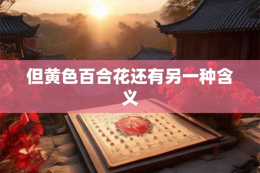 但黄色百合花还有另一种含义 但黄色百合花还有另一种含义