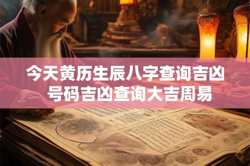 今天黄历生辰八字查询吉凶  号码吉凶查询大吉周易