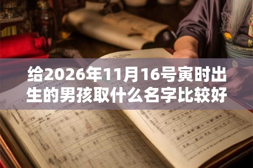 给2026年11月16号寅时出生的男孩取什么名字比较好听