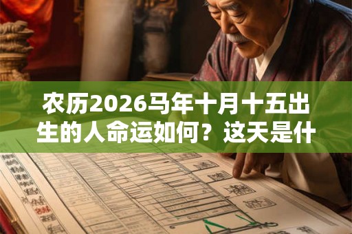 农历2026马年十月十五出生的人命运如何?这天是什么星座? 农历2026马年十月十五出生的人命运如何?这天是什么星座?