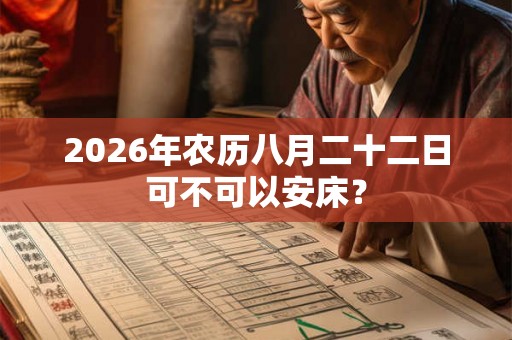 2026年农历八月二十二日可不可以安床？