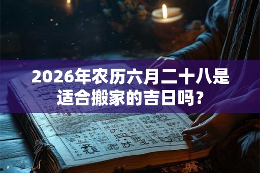 2026年农历六月二十八是适合搬家的吉日吗？