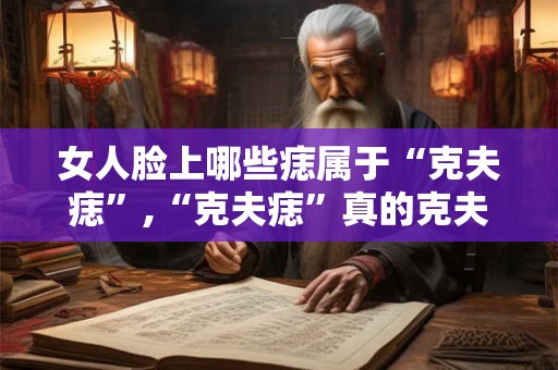 女人脸上哪些痣属于“克夫痣”,“克夫痣”真的克夫吗？