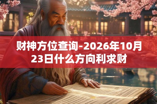 财神方位查询-2026年10月23日什么方向利求财