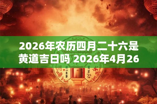 2026年农历四月二十六是黄道吉日吗 2026年4月26日是否是黄道吉日