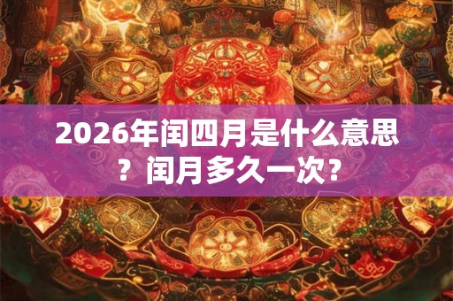 2026年闰四月是什么意思？闰月多久一次？