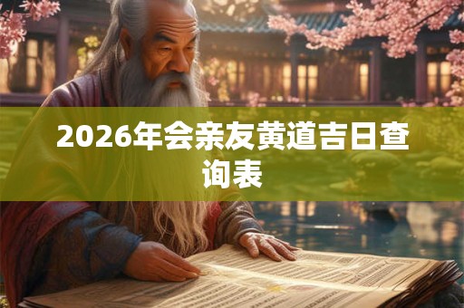 2026年会亲友黄道吉日查询表