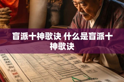 盲派十神歌诀 什么是盲派十神歌诀
