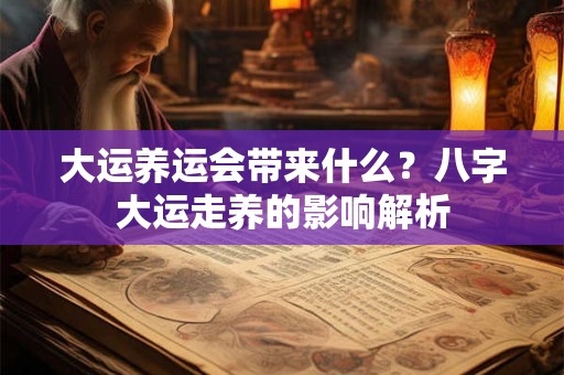 大运养运会带来什么?八字大运走养的影响解析 大运养运会带来什么?八字大运走养的影响解析
