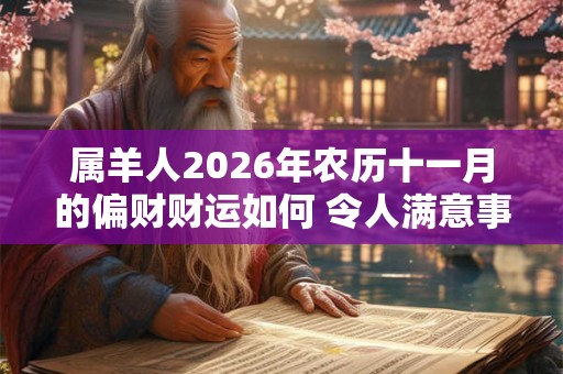 属羊人2026年农历十一月的偏财财运如何 令人满意事业理想