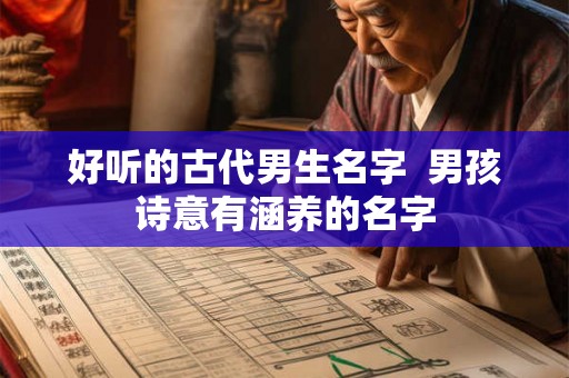 好听的古代男生名字  男孩诗意有涵养的名字