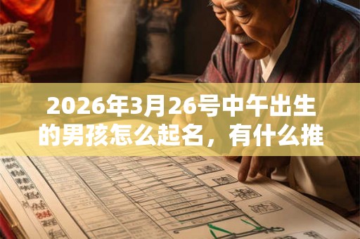 2026年3月26号中午出生的男孩怎么起名，有什么推荐名字？