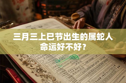 三月三上巳节出生的属蛇人命运好不好？