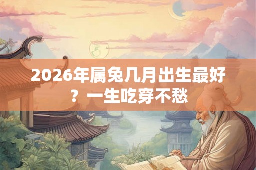 2026年属兔几月出生最好？一生吃穿不愁