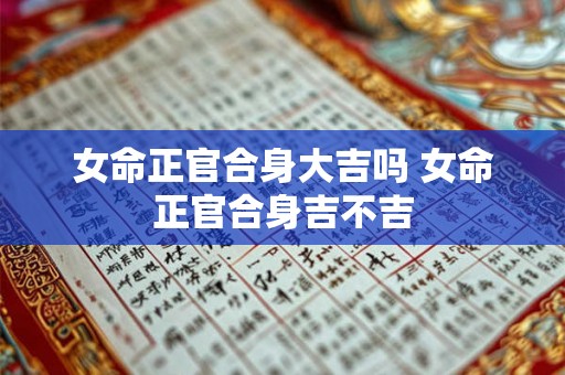 女命正官合身大吉吗 女命正官合身吉不吉 女命正官合身大吉吗 女命正官合身吉不吉