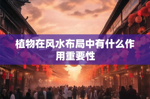 植物在风水布局中有什么作用重要性