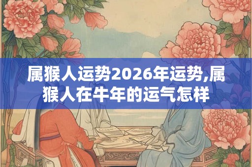 属猴人运势2026年运势,属猴人在牛年的运气怎样