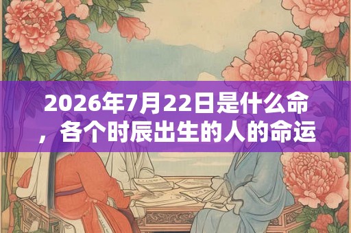 2026年7月22日是什么命,各个时辰出生的人的命运 2026年7月22日是什么命,各个时辰出生的人的命运