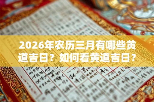 2026年农历三月有哪些黄道吉日？如何看黄道吉日？