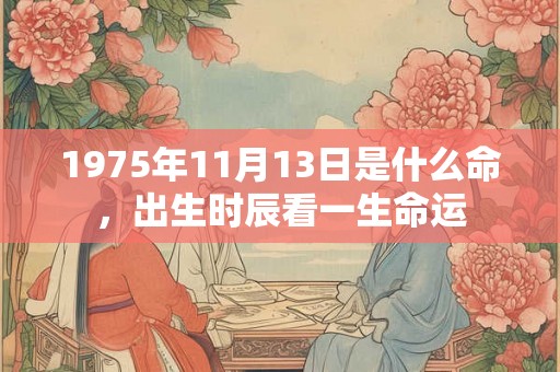1975年11月13日是什么命，出生时辰看一生命运