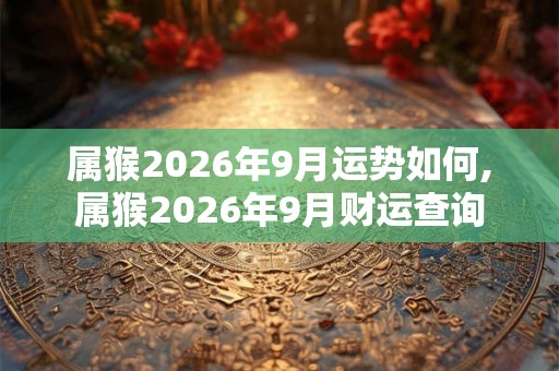 属猴2026年9月运势如何,属猴2026年9月财运查询