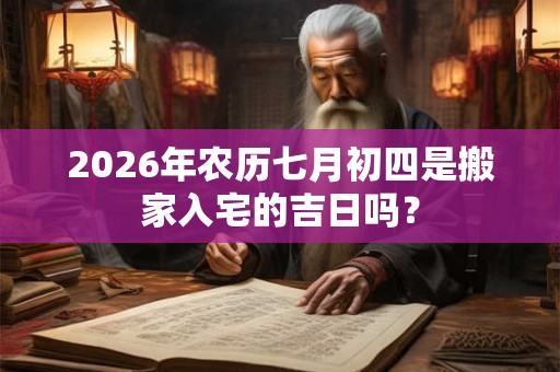 2026年农历七月初四是搬家入宅的吉日吗？