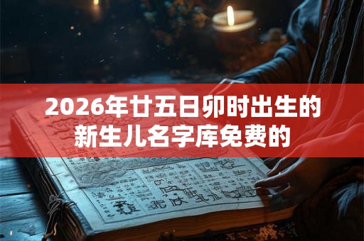 2026年廿五日卯时出生的新生儿名字库免费的