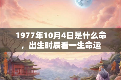 1977年10月4日是什么命，出生时辰看一生命运
