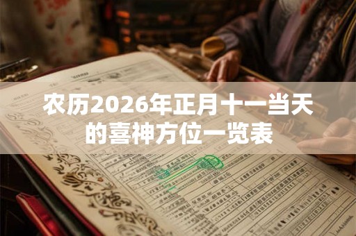 农历2026年正月十一当天的喜神方位一览表