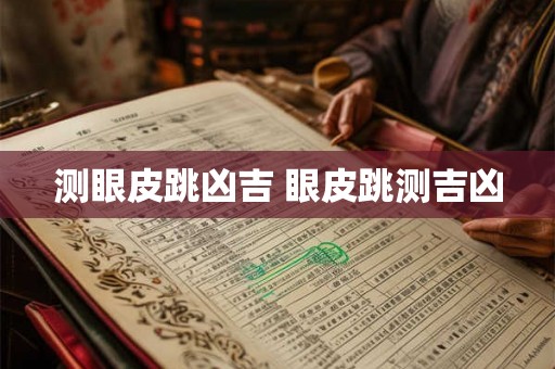 测眼皮跳凶吉 眼皮跳测吉凶