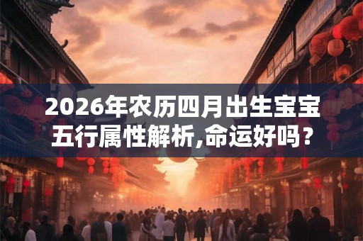 2026年农历四月出生宝宝五行属性解析,命运好吗? 2026年农历四月出生宝宝五行属性解析,命运好吗?