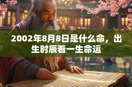 2002年8月8日是什么命，出生时辰看一生命运