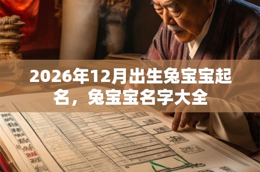 2026年12月出生兔宝宝起名，兔宝宝名字大全
