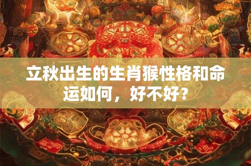 立秋出生的生肖猴性格和命运如何，好不好？