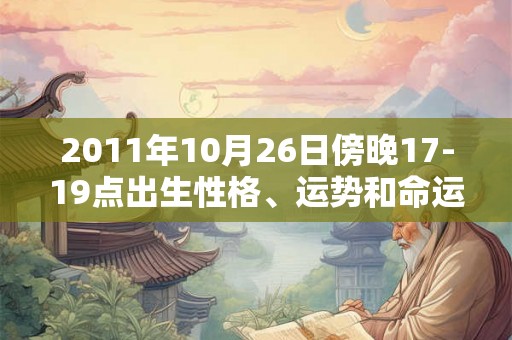 2011年10月26日傍晚17-19点出生性格、运势和命运