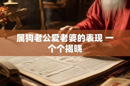 属狗老公爱老婆的表现 一个个揭晓