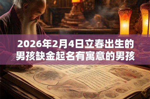 2026年2月4日立春出生的男孩缺金起名有寓意的男孩名字