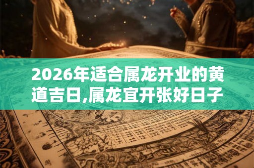 2026年适合属龙开业的黄道吉日,属龙宜开张好日子 2026年适合属龙开业的黄道吉日,属龙宜开张好日子