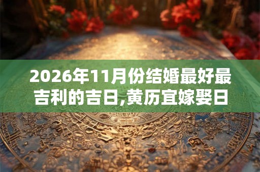 2026年11月份结婚最好最吉利的吉日,黄历宜嫁娶日子 2026年11月份结婚最好最吉利的吉日,黄历宜嫁娶日子